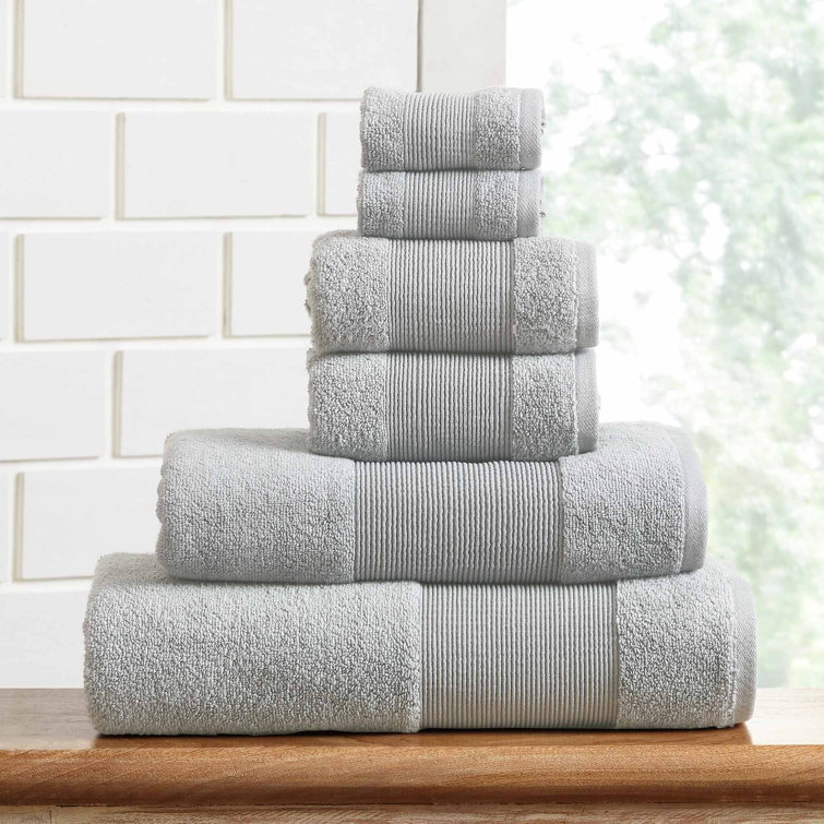 Soft Gray Organic Cotton 6-Piece Bath Towel Set