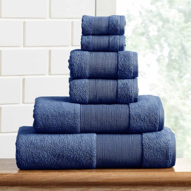 Air Cloud 6-Piece Navy Zero-Twist Cotton Towel Set