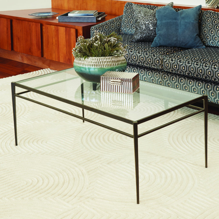 Tuscany Sleek 50'' Gunmetal Bronze Metal & Glass Coffee Table