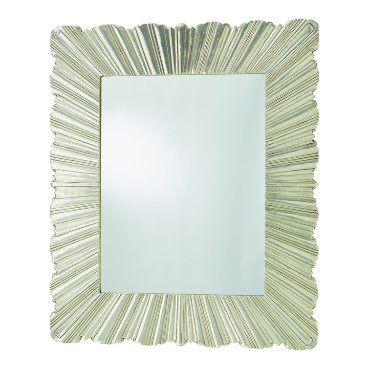 Linenfold Large Rectangular Silver Wood Composite Mirror 56"x47"