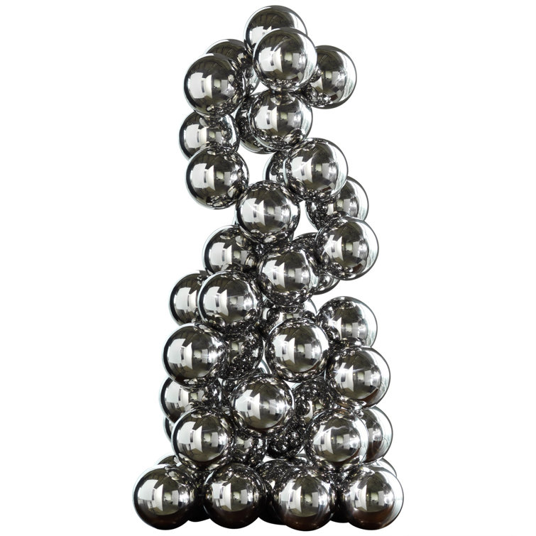 Nickel Plated Stacked Sphere Table Sculpture