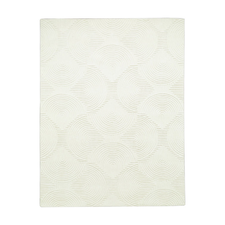 Ivory Hand-Tufted Wool 6' x 9' Rectangular Rug
