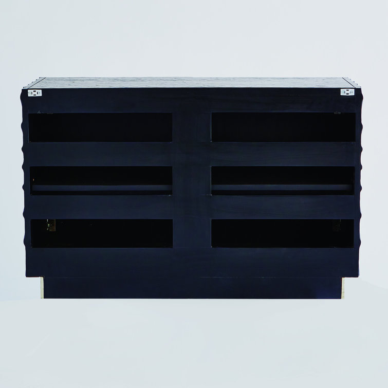 Black Pine Two-Door Cabinet with Adjustable Shelves