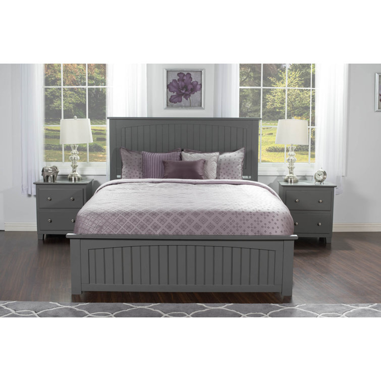 Nantucket Gray Queen Solid Wood Platform Bed with Slats