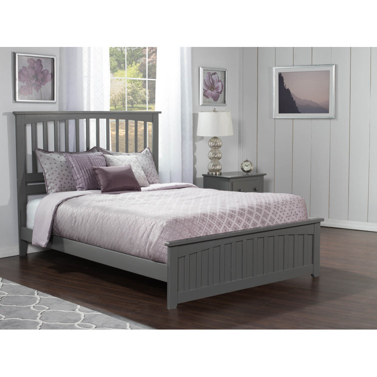 Atlantic Grey Queen Mission Solid Wood Platform Bed