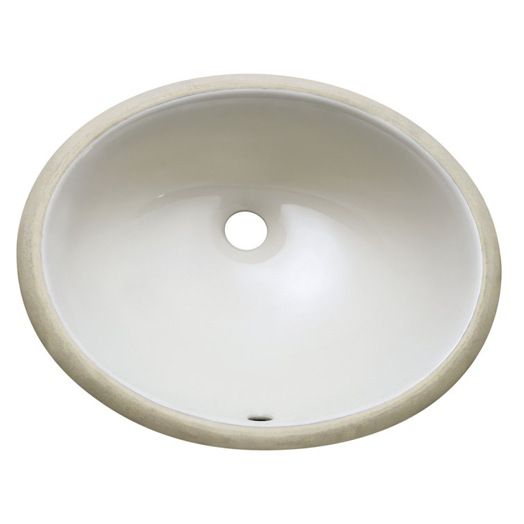 18-Inch Off-White Ceramic Oval Undermount Sink