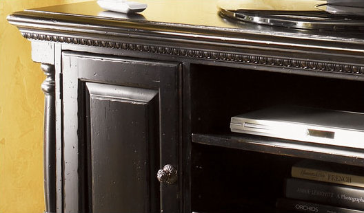 Kingstown Huntington 60'' Black-Brown Traditional Media Console with Cabinet