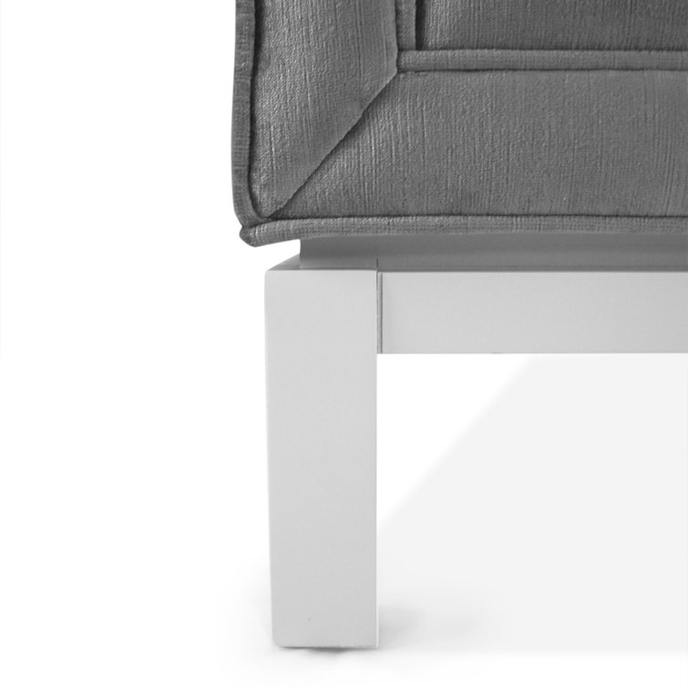 Charcoal Velvet Tufted Sofa with Removable Cushions, 85 in