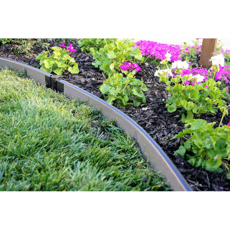 Weathered Wood Composite Curved Landscape Edging Kit, 16 ft