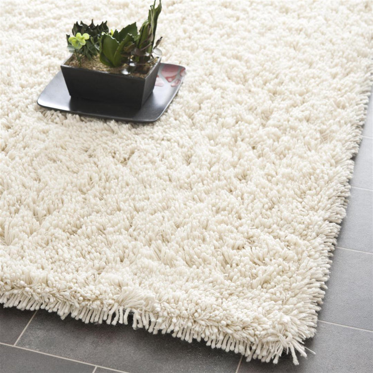 Ivory Hand-Tufted Shag Runner Rug 2'3" x 12'