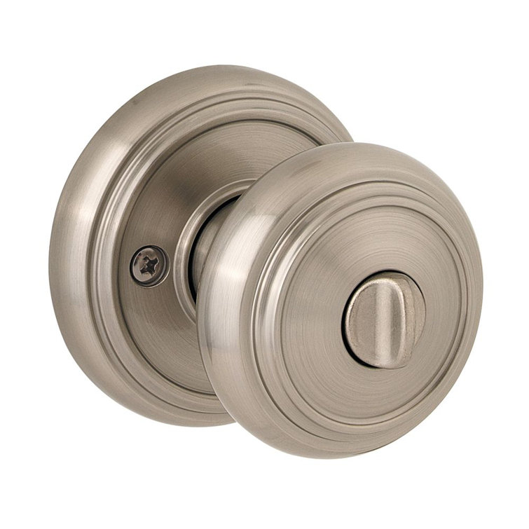 Satin Nickel Round Privacy Door Knob for Interior Use