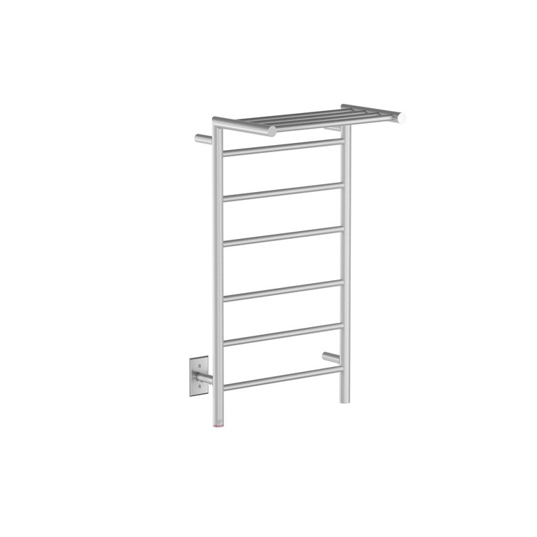 Brushed Stainless Steel Wall Mounted Towel Rack with Shelf