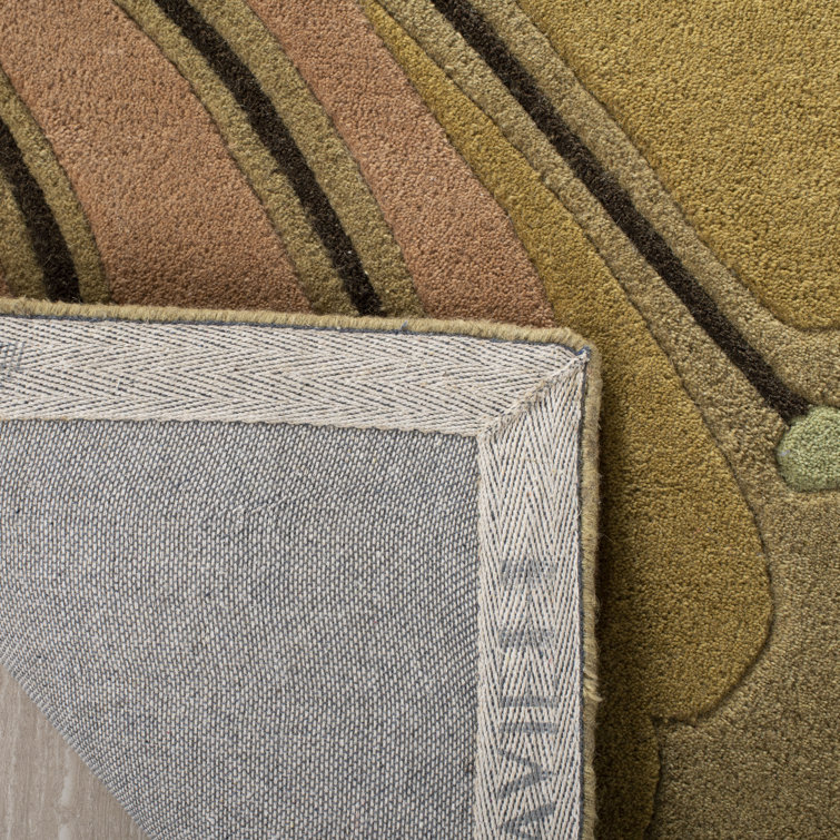 Floral Beige and Multicolor Wool Viscose 5' x 8' Rug