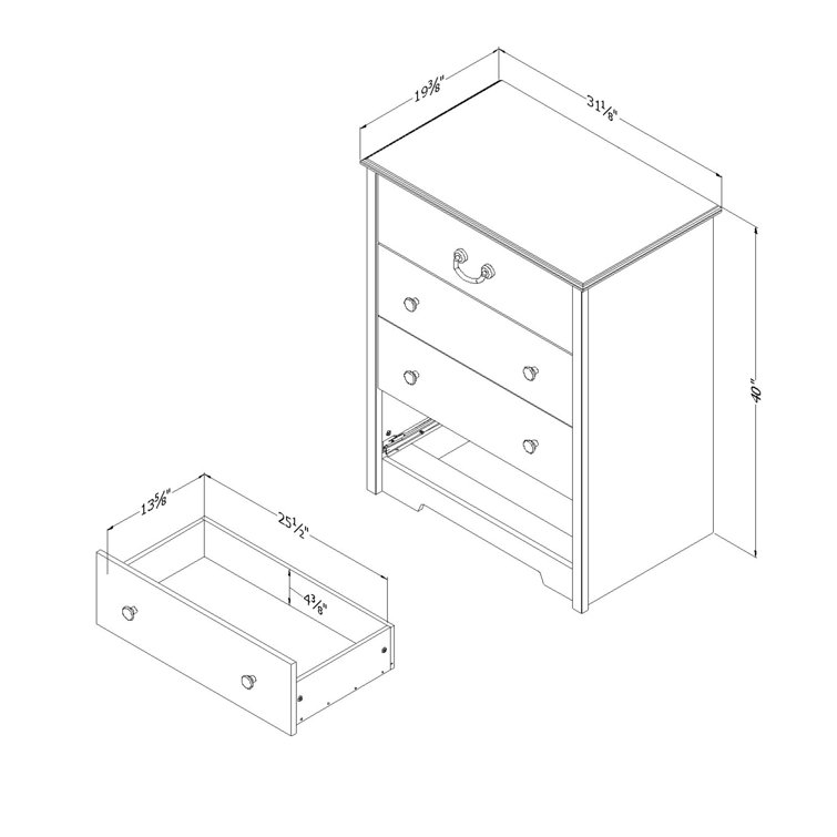 Blueberry Coastal 4-Drawer Chest with Rope Handle
