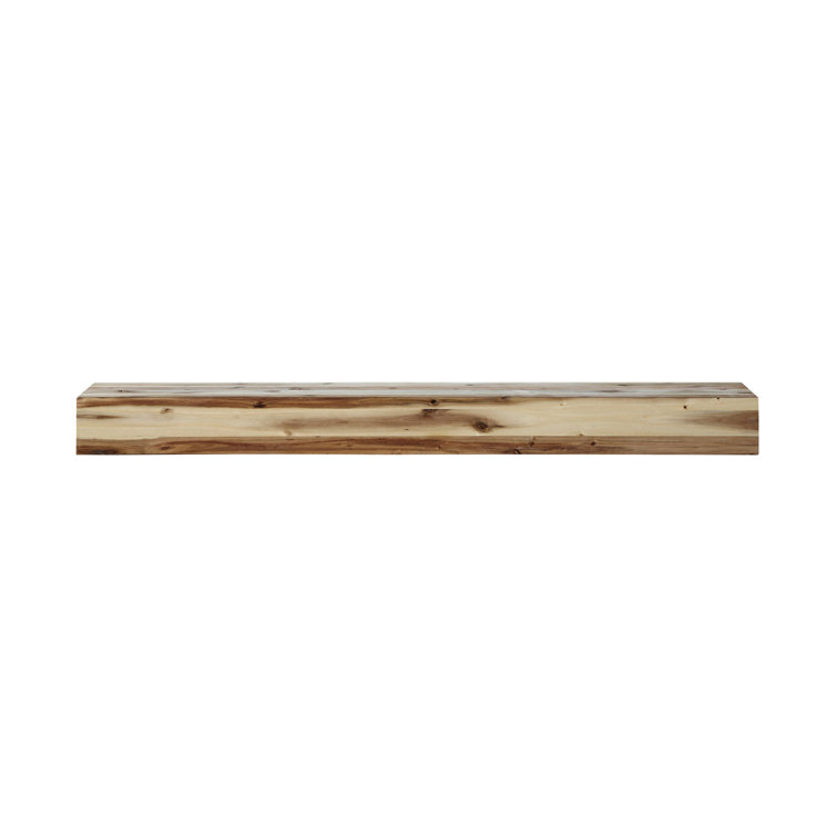 Natural Distressed Acacia Wood 48" Wall Mantel Shelf