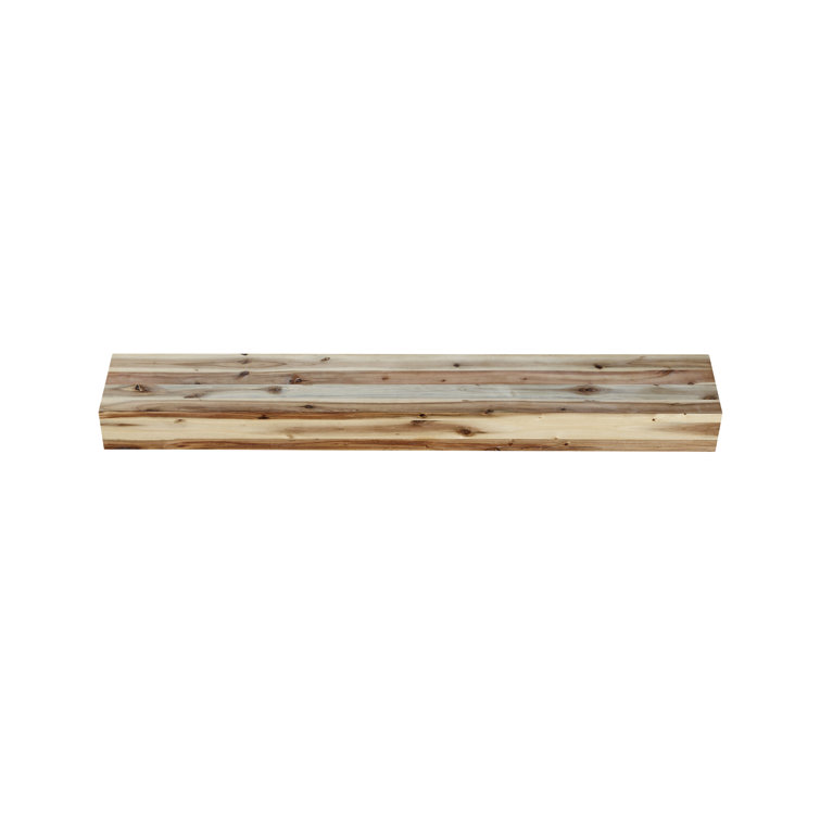 Natural Distressed Acacia Wood 48" Wall Mantel Shelf