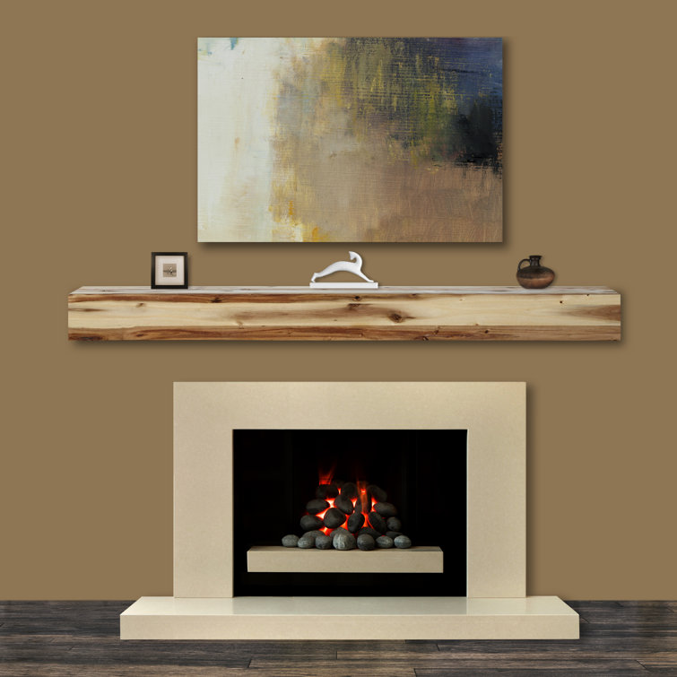 Natural Distressed Acacia Wood 48" Wall Mantel Shelf