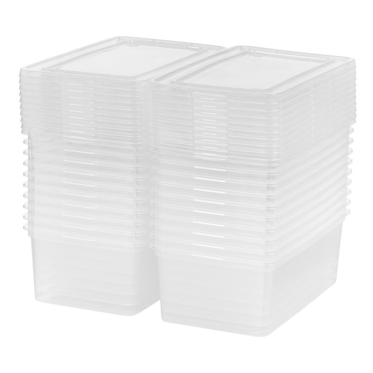 Clear Stackable Plastic Storage Bins with Lids, 12.88"