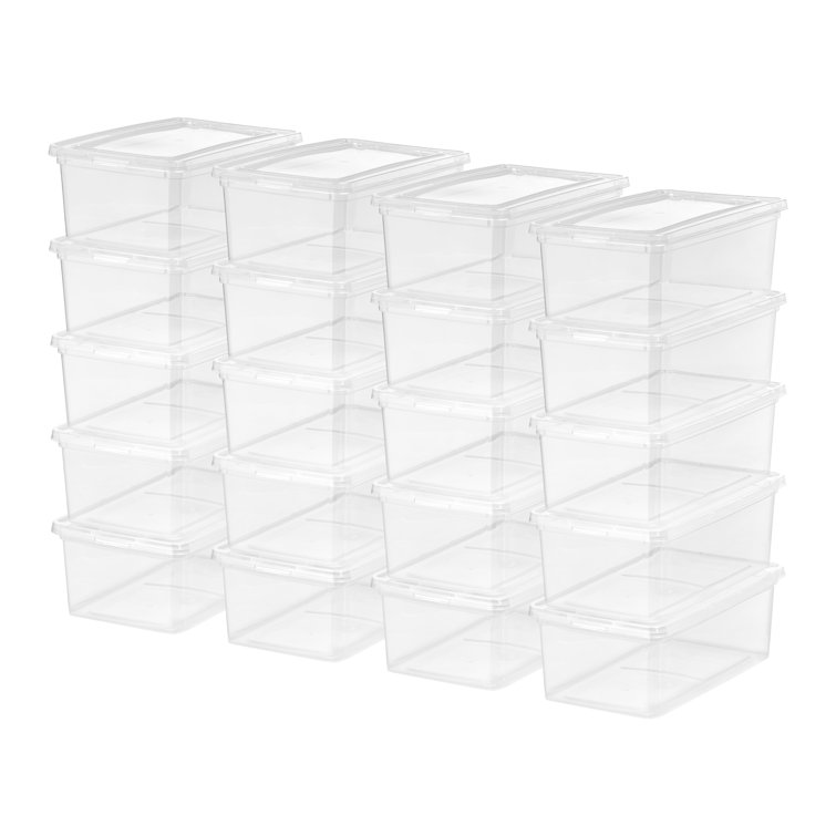 Clear Stackable Plastic Storage Bins with Lids, 12.88"
