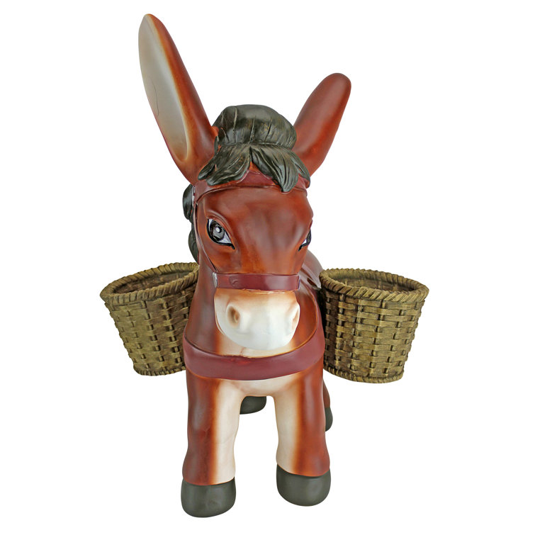 Pancho Earthy Tones Hand-Painted Donkey Resin Planter Statue