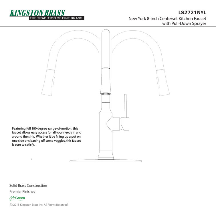 Polished Chrome Single-Handle Pull-Down Kitchen Faucet with Spray