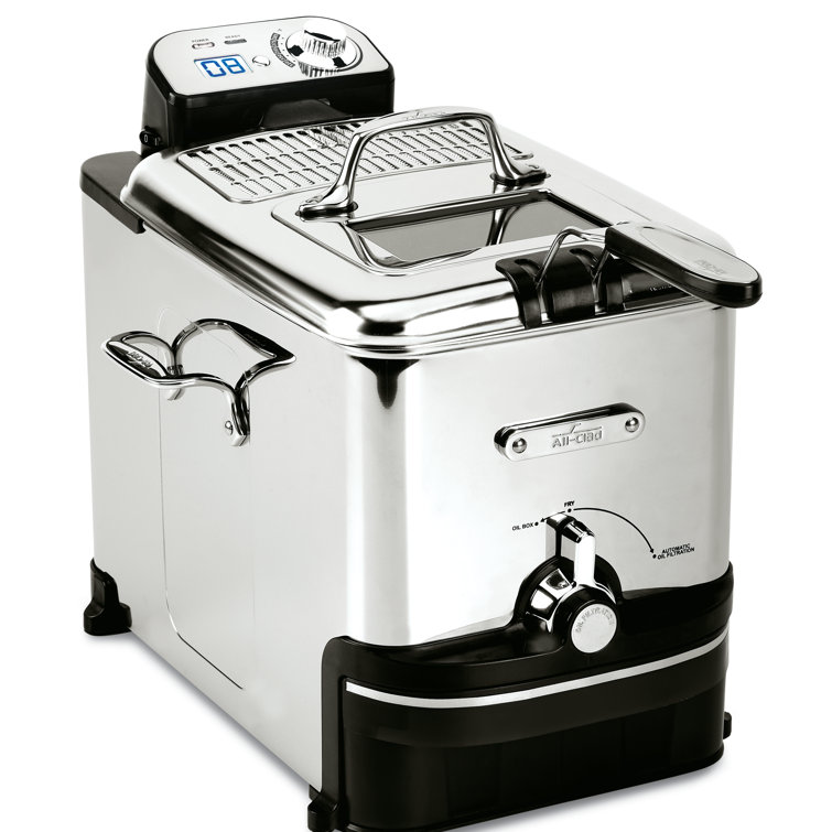 Stainless Steel Electric Deep Fryer with Digital Timer and Oil Filtration System