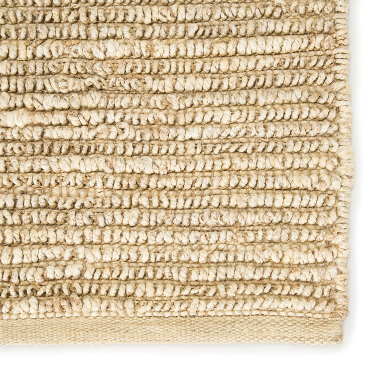 Handmade Beige Wool 9' x 12' Rectangular Rug