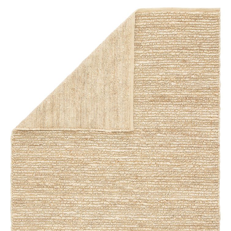 Handmade Beige Wool 9' x 12' Rectangular Rug