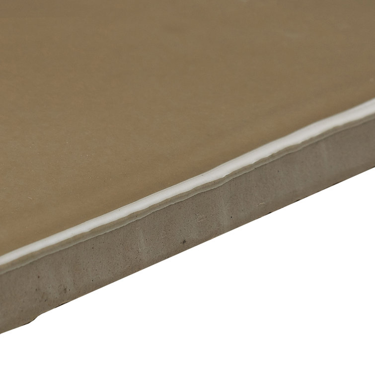Tremiti Sand Glossy Ceramic Bullnose Wall Tile Trim, 6" x 3"
