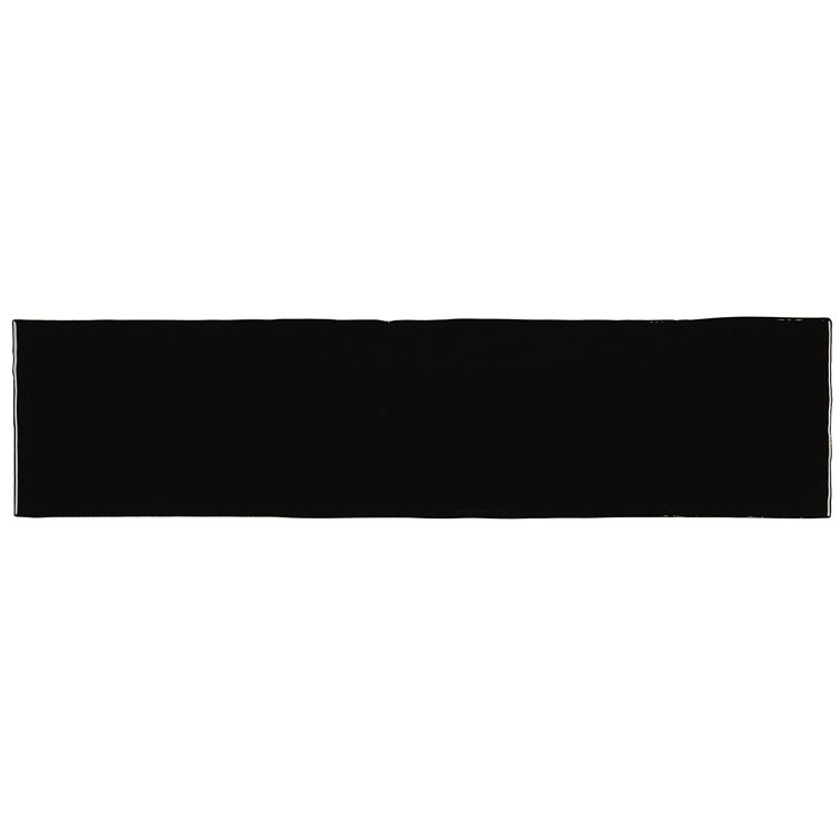 Florentine Gates Glossy Black Ceramic Subway Tile 3x12