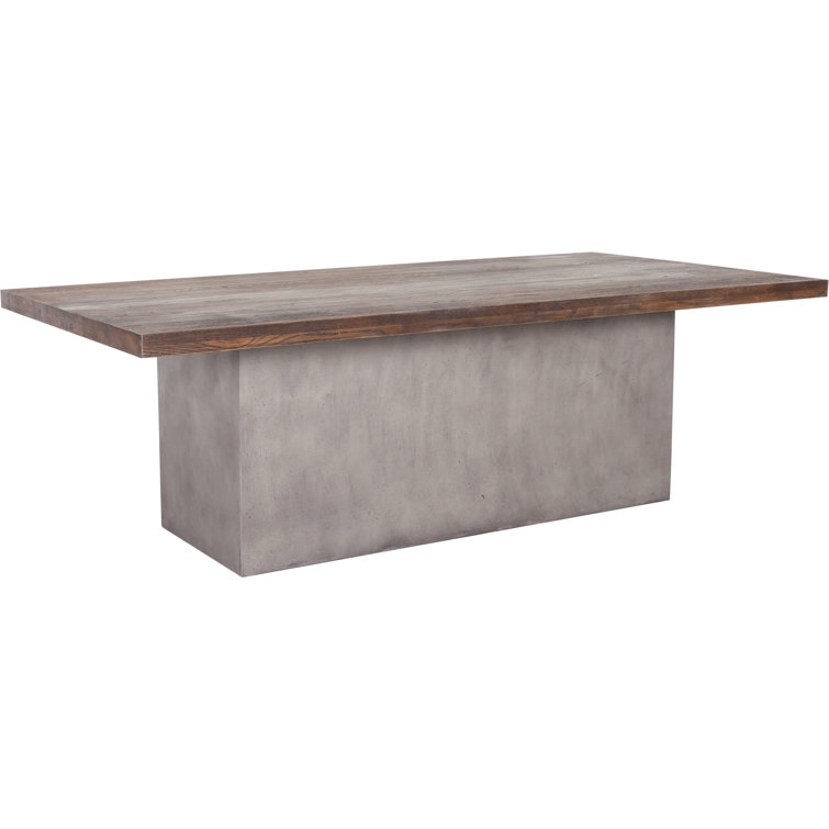 Contemporary Brown and Gray Marble Top Dining Table for Eight