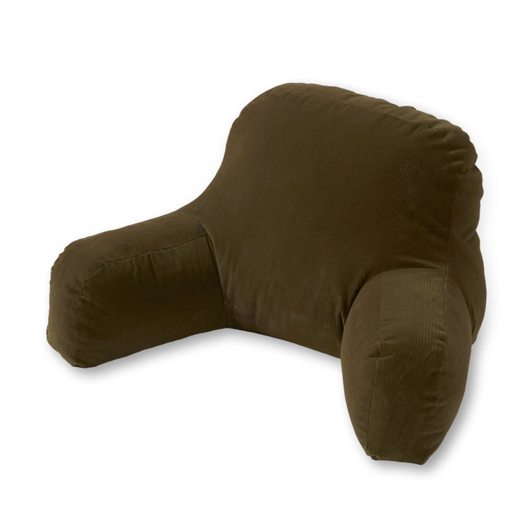 Sage Green Corduroy Microfiber Bed Rest Pillow with Arm Supports