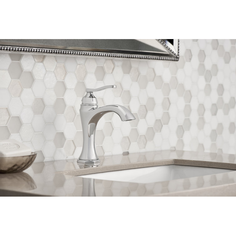 Draper Chrome Single Hole Lever Bathroom Faucet with Vintage Details
