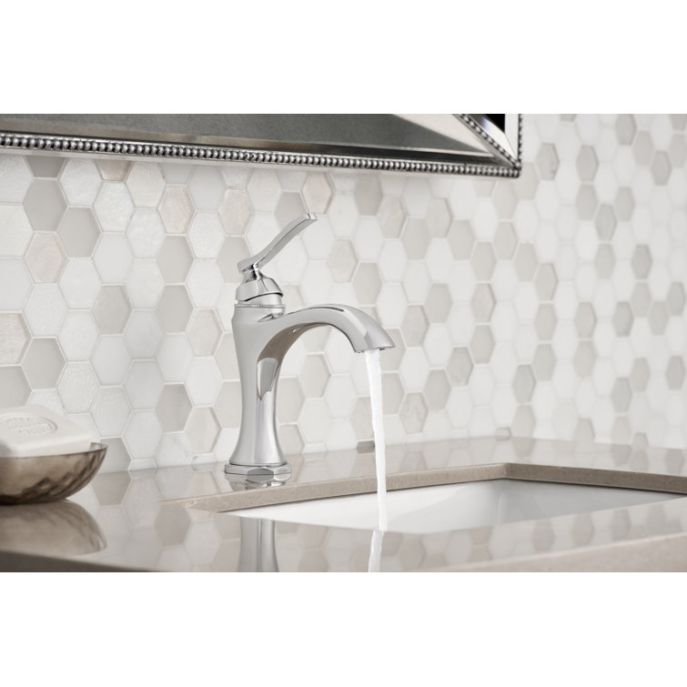 Draper Chrome Single Hole Lever Bathroom Faucet with Vintage Details