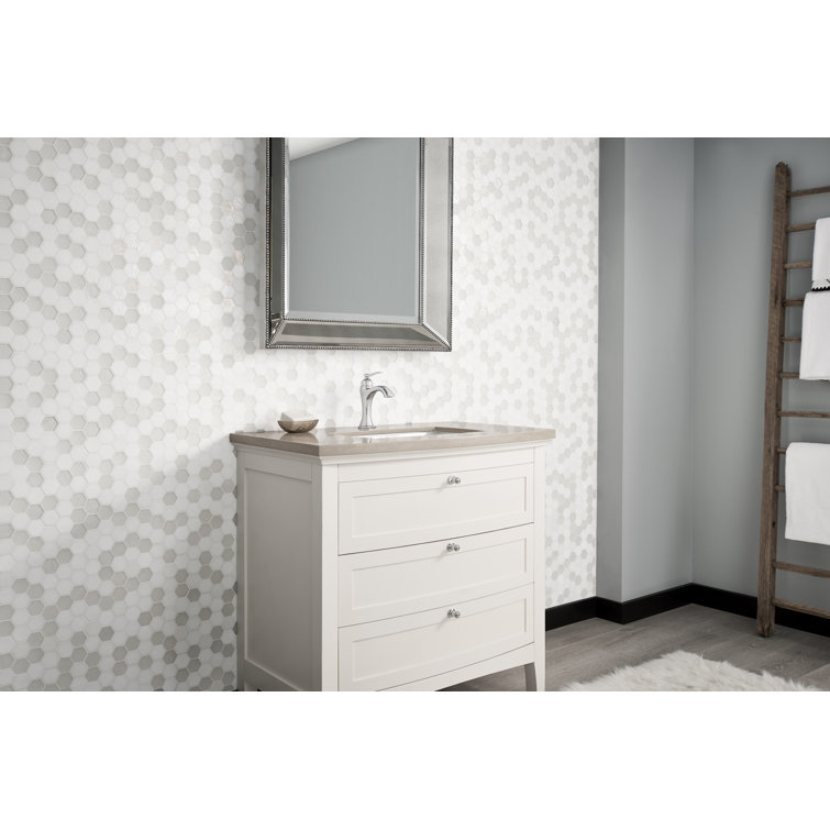 Draper Chrome Single Hole Lever Bathroom Faucet with Vintage Details