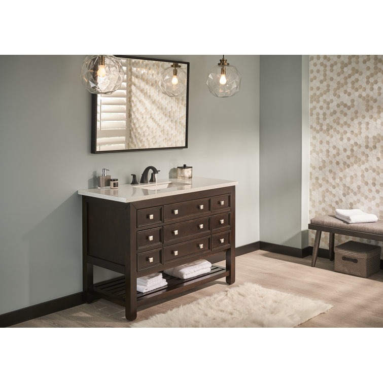 Vaughn Satin Black Stainless Steel Widespread Bathroom Faucet