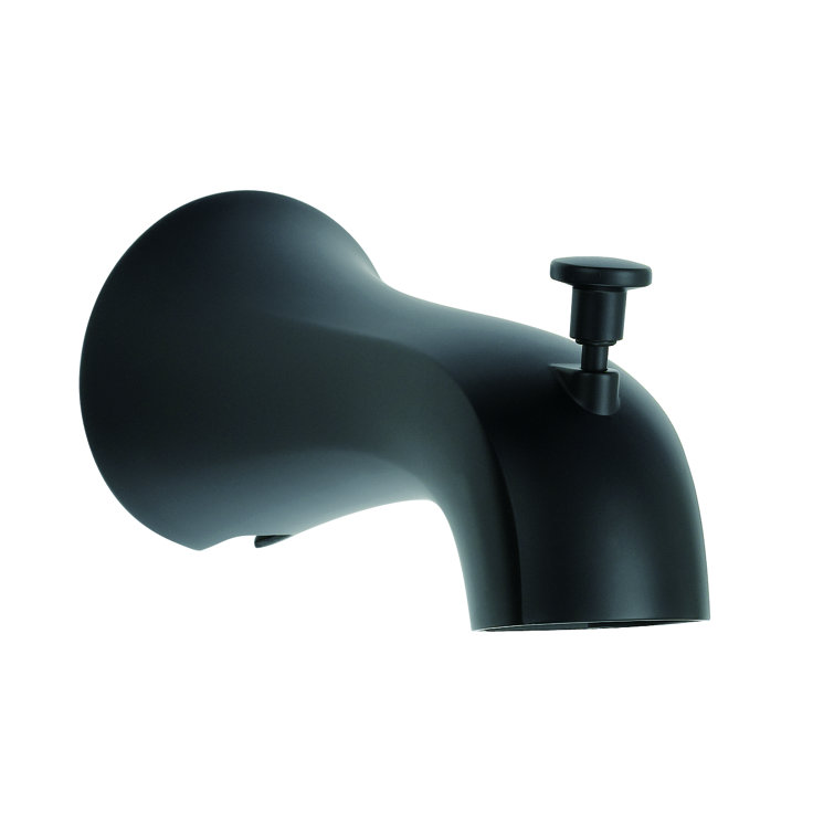 Satin Black Nickel Wall Mounted Tub Spout with Diverter