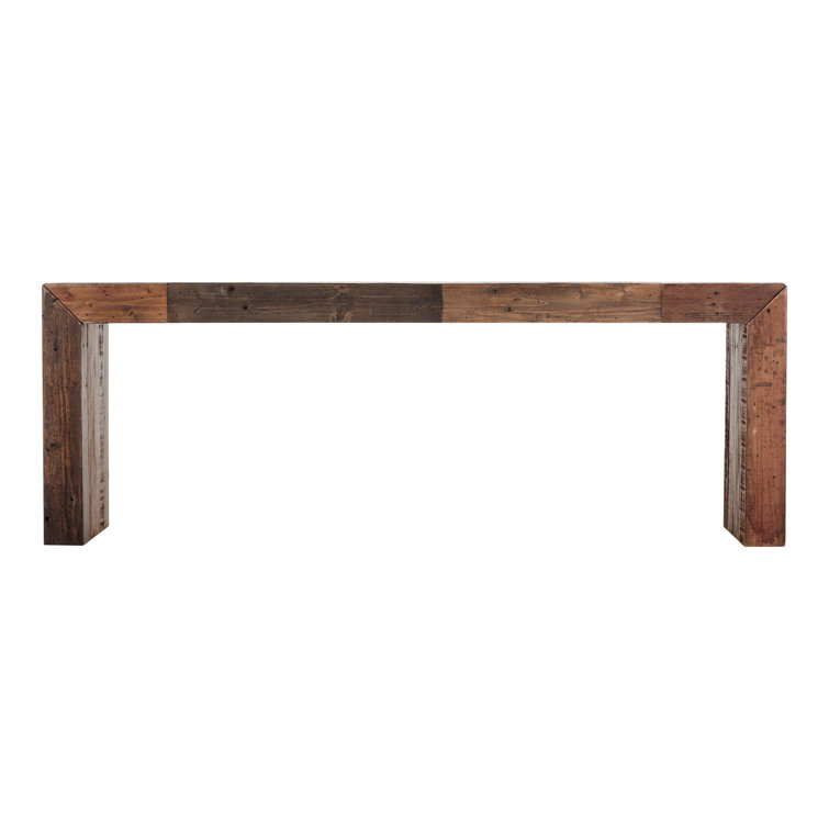 Large Light Brown Recycled Pine Wood Dining Bench