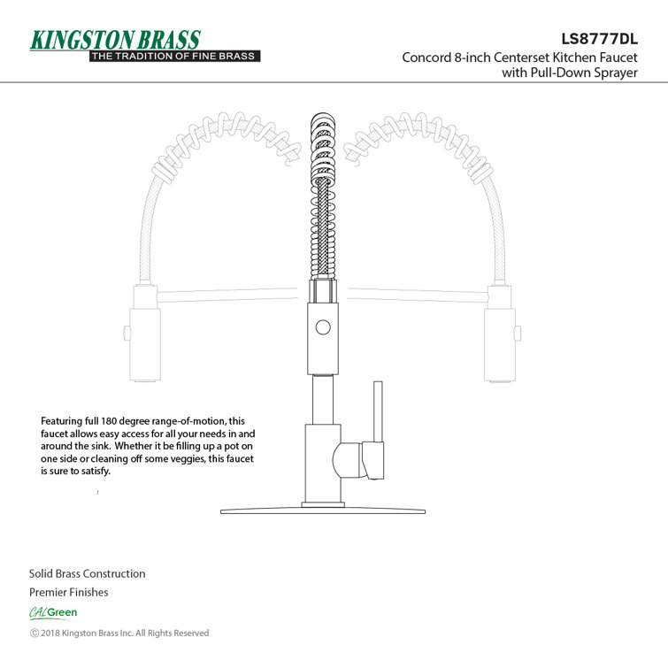 Matte Black and Chrome Single-Handle Pre-Rinse Kitchen Faucet