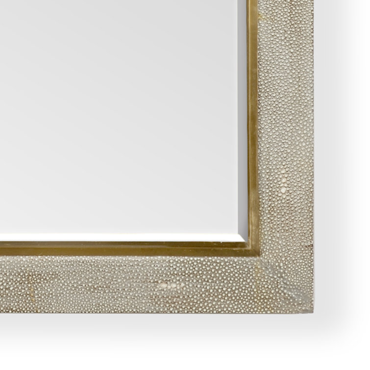 Kensington Luxe Wood Rectangle Wall Mirror in Shark Gray