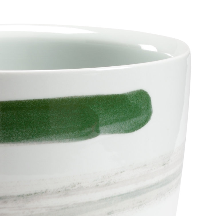 Essex White and Blue Ceramic Pot Planter, 9.75"
