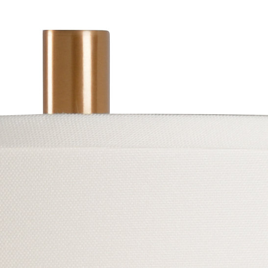 Bubblicious Clear Glass Buffet Lamp with Off-White Linen Shade