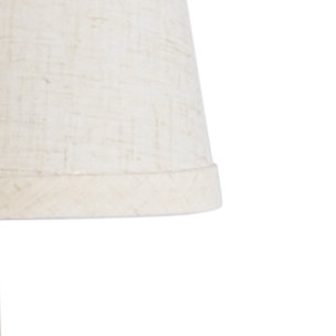 Mackie Antique Brass 9-Light Tiered Chandelier with Ecru Linen Shade