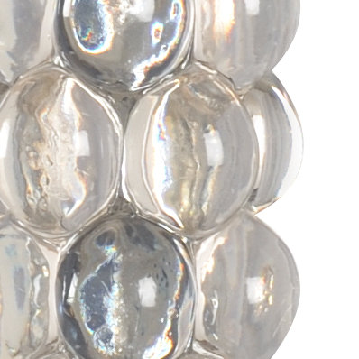 Bubblicious Clear Glass Buffet Lamp with Off-White Linen Shade