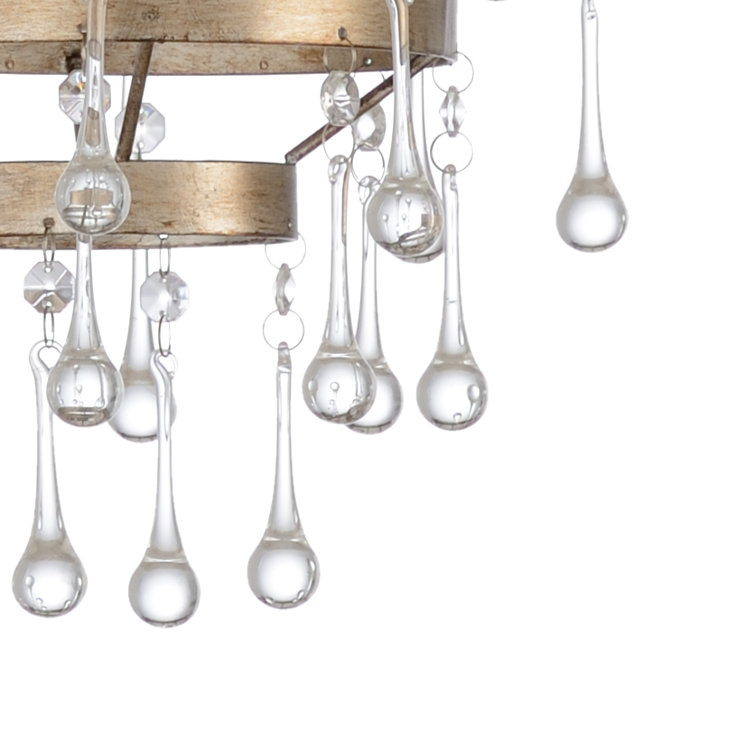 Ansley Antique Silver Leaf 8-Light Crystal Empire Chandelier