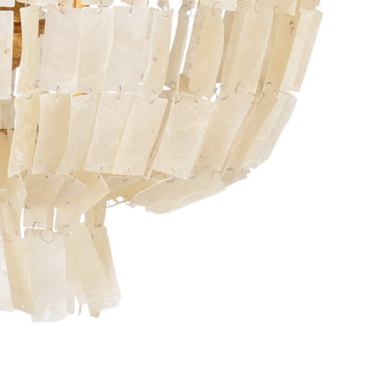 Antique Gold Leaf Empire Chandelier with White Capiz Shells