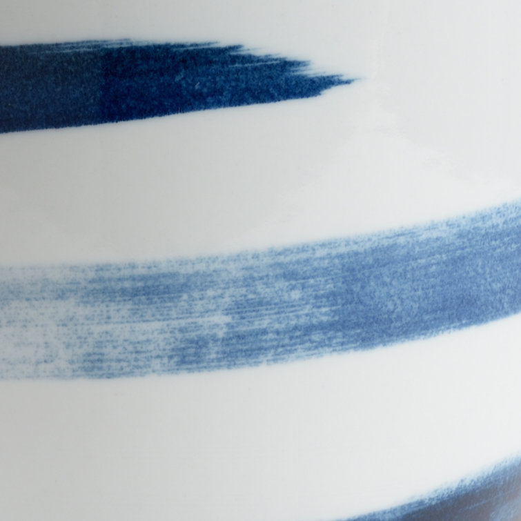 Essex White and Blue Ceramic Pot Planter, 9.75"