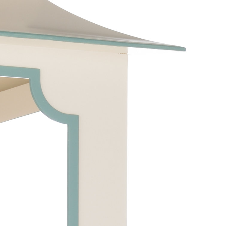 Cream and Blue Pagoda Lantern Chandelier