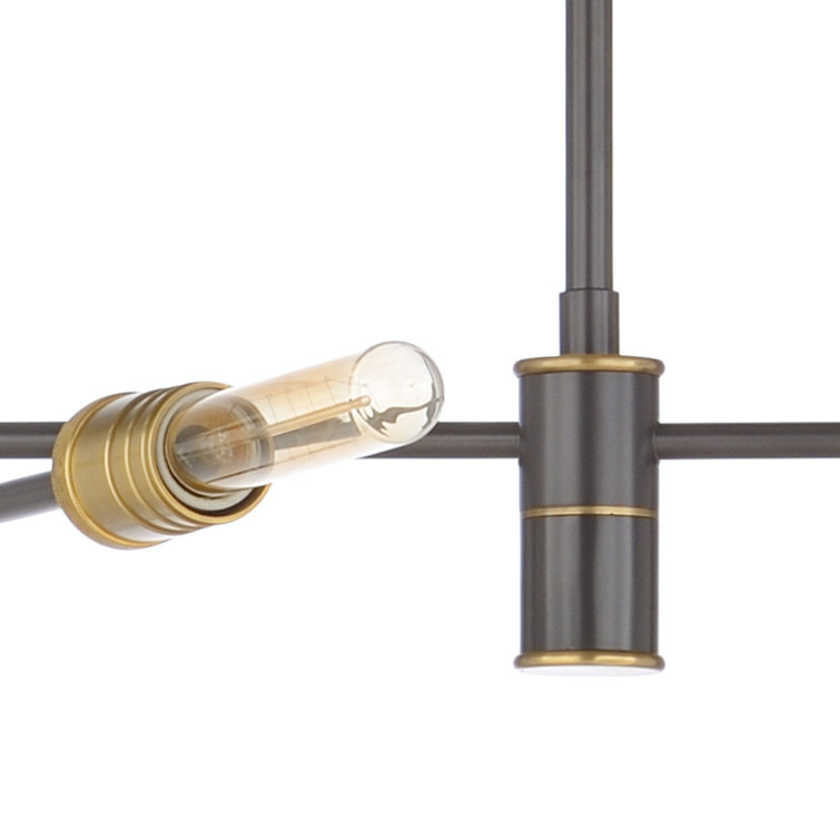 Pluton Gunmetal 6-Light Modern Industrial Chandelier