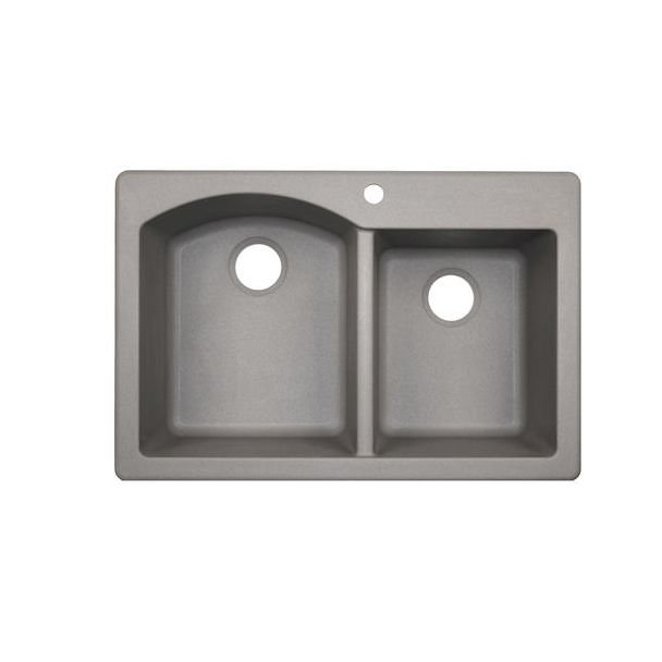33'' L Drop-In Double Bowl Granite Kitchen Sink
